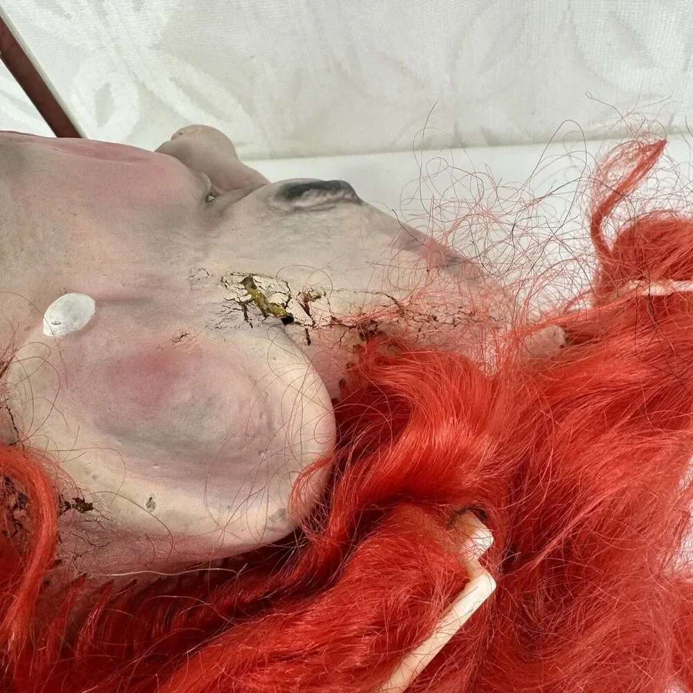 Topstone Woman With Red Hair & Curlers Rubber Mask Vintage‎ Has Holes And Tears